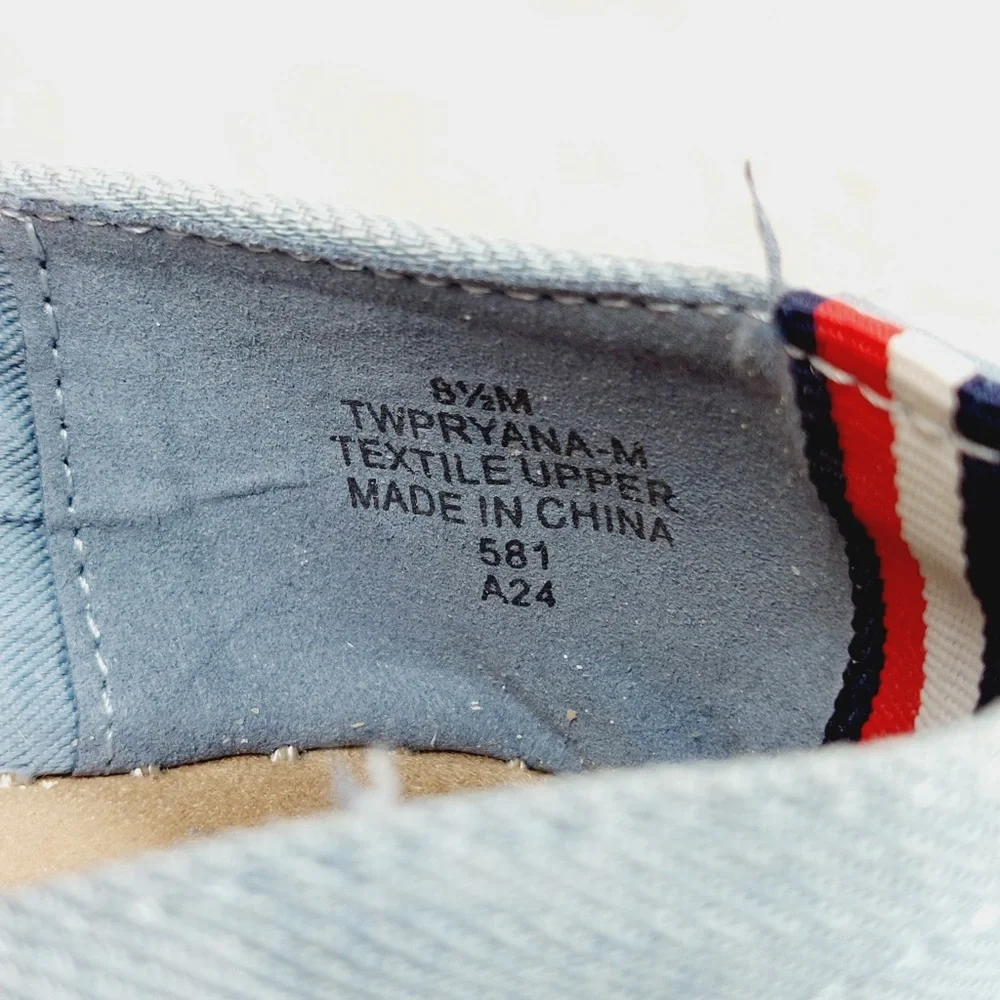 NEW Tommy Hilfiger Pryana-M Light Blue Canvas Espadrille Flats A672